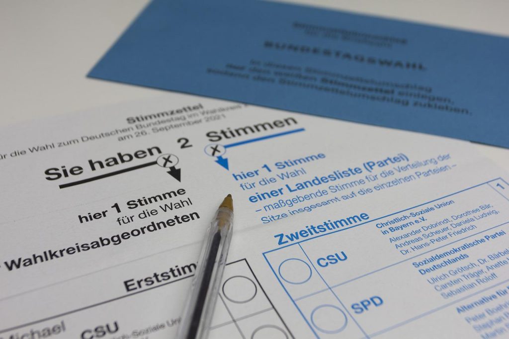 Wahlzettel wählen Partei Stimme